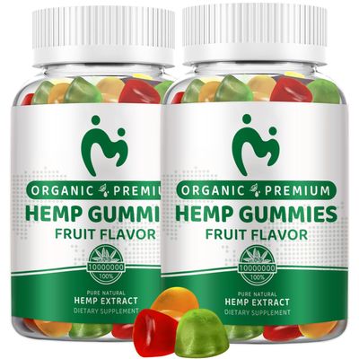 (2 Pack) Hemp Gummies for Pain Sleep Relax Anxiety 100 Natural Pure Extra Strength Organic Hemp Oil Extract Edible Vegan Low Sugar Hemp Gummy for Adults