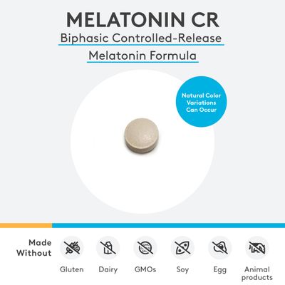 XYMOGEN Melatonin CR - Time Release Melatonin 5mg Supplement with Vitamin B6 - Nighttime Immune Support - Biphasic Delivery Releases Quickly Then Steadily (180 Melatonin Extended Release Tablets)