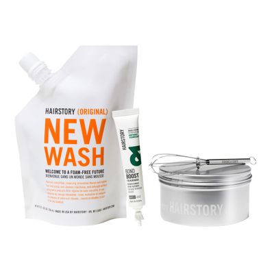 Hairstory Bond Boost New Wash Original Bundle, Enhanced Damage Repair Treatment, Intense Healing to Minimize Breakage Hair Loss, Nourish Moisturize Strands, Set Includes Whisk Tin