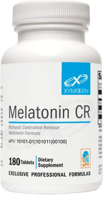 XYMOGEN Melatonin CR - Time Release Melatonin 5mg Supplement with Vitamin B6 - Nighttime Immune Support - Biphasic Delivery Releases Quickly Then Steadily (180 Melatonin Extended Release Tablets)