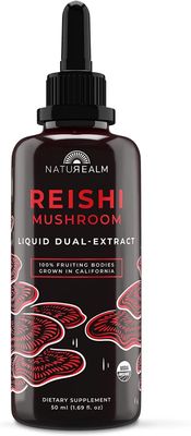 Naturealm Reishi Mushroom Liquid Tincture Supplement - Promotes Calmness, Immune Support Sleep Aid, Vegan, Non-GMO - Organic Fruiting Bodies, 1 Month Supply