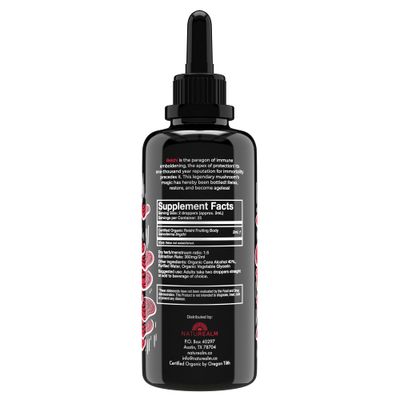 Naturealm Reishi Mushroom Liquid Tincture Supplement - Promotes Calmness, Immune Support Sleep Aid, Vegan, Non-GMO - Organic Fruiting Bodies, 1 Month Supply