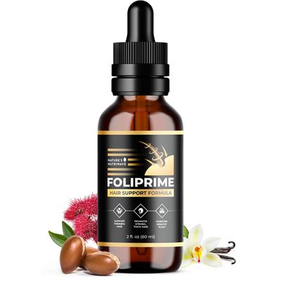 FoliPrime Hair Growth Oil, 100 Pure Natural Hair Oils for Hair Growth Scalp Hair Loss, Hair Follicle Detox Formula for Thicker Longer Fuller Hair With Biotin Keratin - 2oz, 1 Month Supply