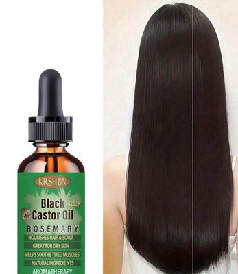 Black Castor Oil with Rosemary, Hair and Scalp Nourishing Oil,