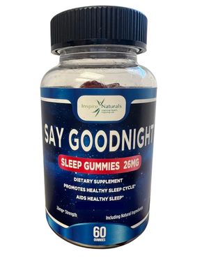 Say Goodnight Melatonin Gummies - Melatonin 2mg, Passionflower, May Promote a Healthy Sleep Cycle, Non-Habit Forming, Natural Ingredients, May Help Calm Relax The Body, 60 Gummies
