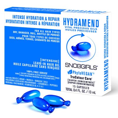SNOBGIRLS HYDRAMEND Leave-In Hair Oil for Intense Hydration Repair for All Hair Types of Dry Damaged Hair with Hyaluronic Acid, Argan oil, Babassu Marula Oil, Ceramides, Peptides Vitamins