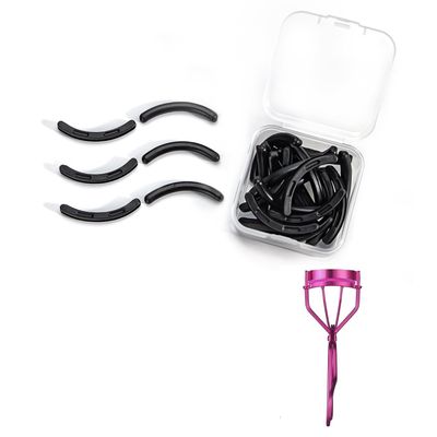 Eyelash Curler Refills Compatible with Real Techniques,Eyelash Curler Pads 24PCS,Silicone Lash Curler Refill Pads Compatible with Real Techniques (Black)
