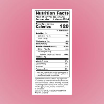 Sour Power Premium Candy Belts, RaspberryCherry, 6.6 lb