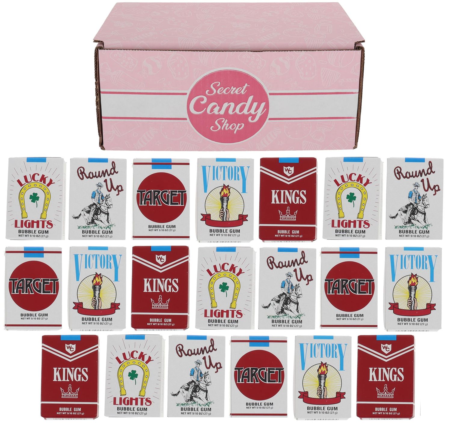 SECRET CANDY SHOP World&#39;s Bubble Gum &quot;Cigarettes&quot; In a Box (Pack of 20)