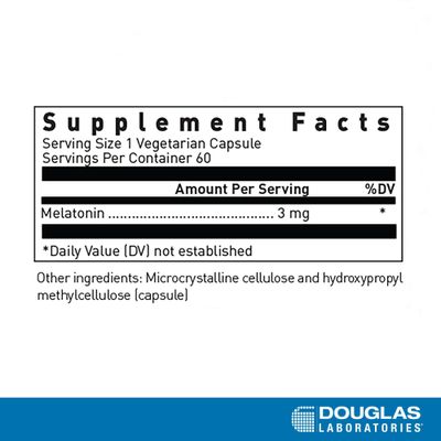Douglas Laboratories Melatonin 3 mg Supports SleepWake Cycles 60 Capsules