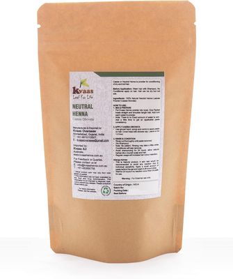 Neutral Henna Powder 3.52 Oz (100 g) Cassia Obovate Natural Pure Powder for Hair Color By KVAAS