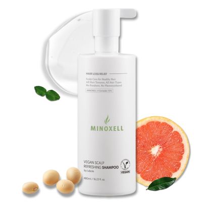 MINOXELL Soybean Organic Shampoo for hair losskorean shampoo for thinning hair, Hair Regrowth, oily Roots, Regrowth, Volume Boost, Dandruff Control, and Strengthening Repair (16.23 fl oz)