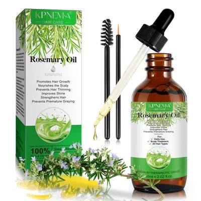 Rosemary Essential Oil for Hair Growth and Nourished Skin - 100 Pure Natural Multi-Purpose Oil (2.02 Fl Oz)