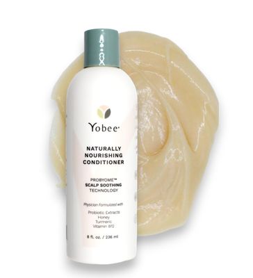 Yobee Naturally Nourishing Hair Conditioner - Dry, Itchy Scalp Dandruff Relief - Hydrating wProbiotic extracts, Honey, Turmeric, Vitamin B12, Coconut Avocado Oil - Adults and Children (1)