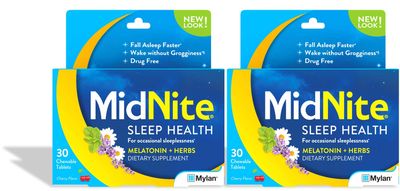 MidNite Natural Sleep Supplement, Chewable Tablets, Cherry Flavored, 30 Count (Pack of 2)