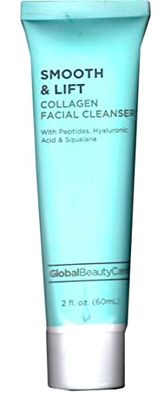 Global Beauty Care Smooth Lift Collagen Facial Cleanser with Peptides, Hyaluronic Acid Squalane 2fl.oz 60ml
