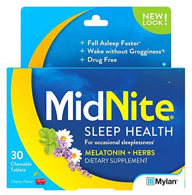 MidNite Natural Sleep Supplement, Chewable Tablets, Cherry Flavored, 30 Count (Pack of 2)