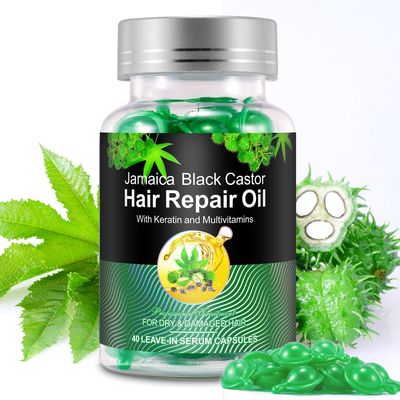 Jamaican Black Castor Oil,Hair Serum Capsules,100 Natural Premium Organic Cold Pressed Unrefined Castor Oilfor Hair Growth Capsules,EyelashesEyebrows, Hair Vitamins,Hair Treatment Serum Hair Healthy