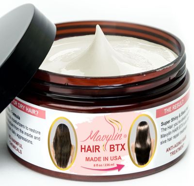 MAVYLIN Hair Mask - Formaldehyde-Free - Restores Elasticity Flexibility, Softens, Moisturizes Dry Damaged Hair (USA made 8 oz)