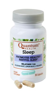Quantum Health Sleep Melatonin 2mg Healthy Restful Sleep Support Blend with Relaxing Valerian Root, Lemon Balm L Theanine Daily Mind Body Well Being for Women Men - 30 Capsules