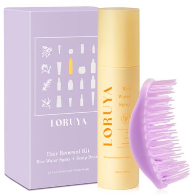 Rice Water for Hair Growth Kit - Fermented Rice Water Spray with Scalp Massager Brush, Hair Growth Spray Women to Strengthen and Thicken Naturally