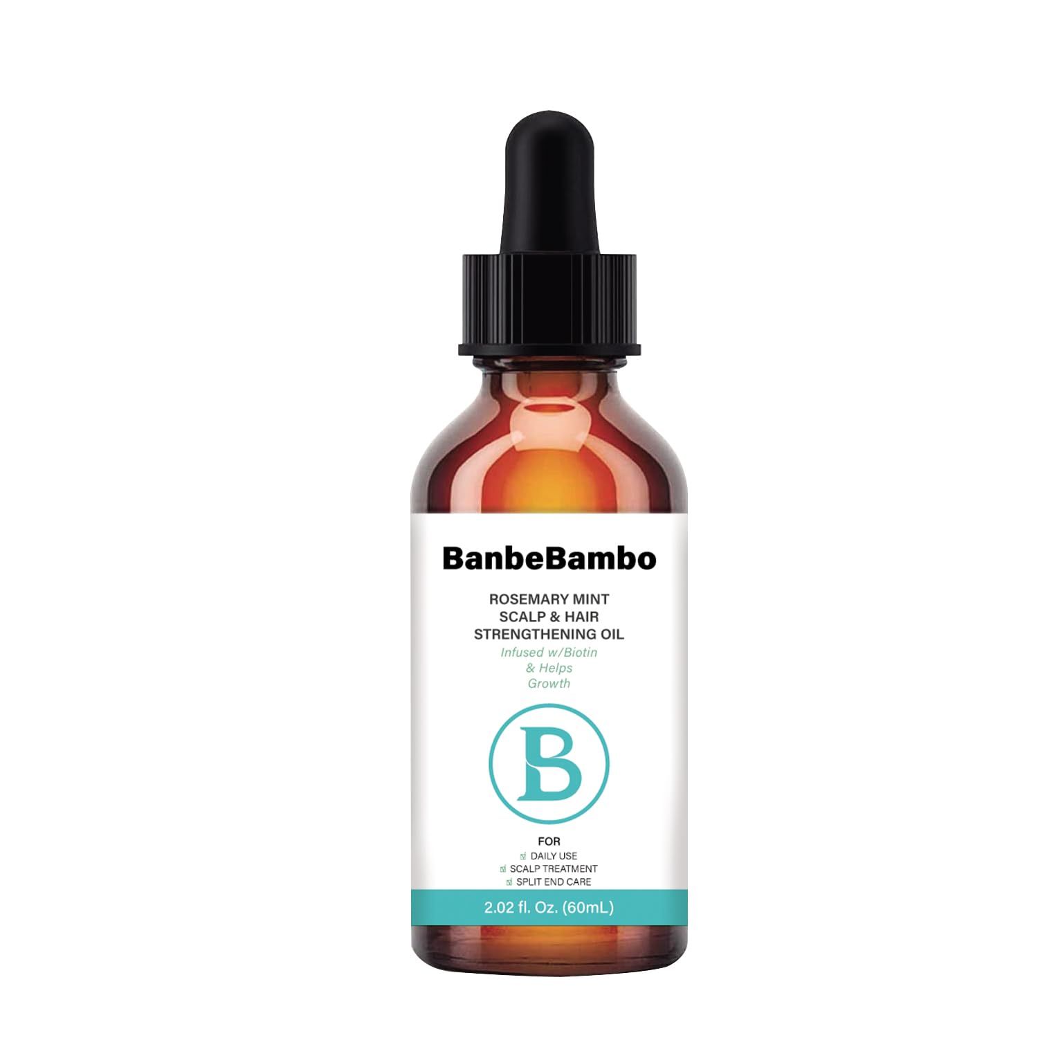 Rosemary Mint ScalpHair thickener Oil, organic oil for hair growth,scalp hydration serum for frizzy and damaged,natural oil for dandruff, Botanicals-Castor, CoconutTea tree Oils for scalp pH Balance