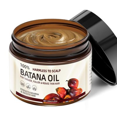 Raw Batana Oil for Hair Growth, Organic Bantana Natural Hair Growth Oil Dr. Sebi, 100 Pure Natural Botana Oil, Batama Oil for Thick and Strong Natural Hair, Aceite de Batana para La Caida 4.2 OZ