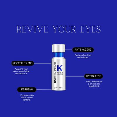 DS Dermasensa K Super Eye Serum, 0.5 fl oz (15ml) - Vitamin K Arnica Formula for Dark Circles Puffiness