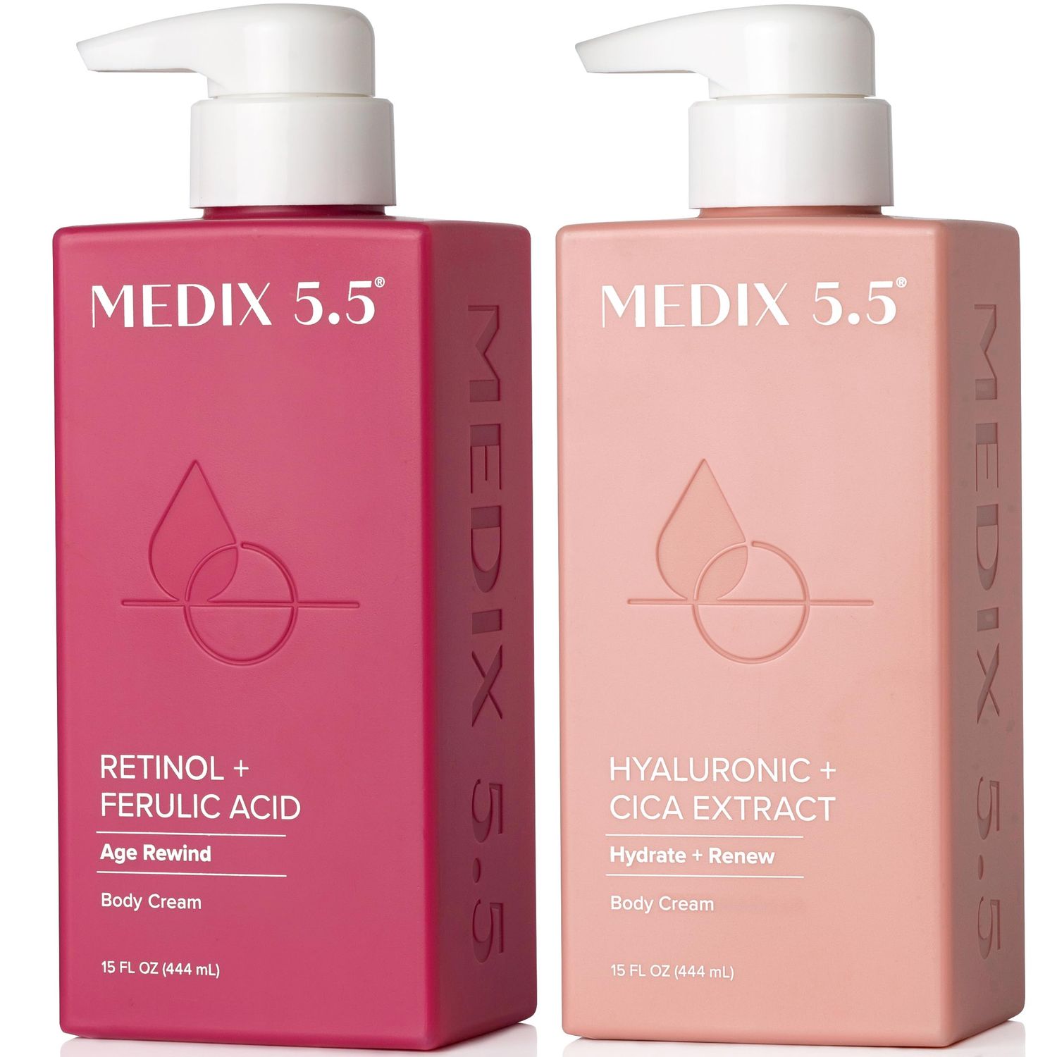 MEDIX Retinol Body Lotion Hyaluronic Acid Cream Body Moisturizer Skincare Set Hydrating Firming Body Lotion For Improving The Look Of Stretch Marks, Sagging, Crepey Skin, 2pc Set