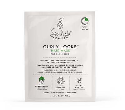 Seoulista Beauty Curly Locks Hair Mask - Curly, Wavy And Textured Hair Types Restore Moisture, Definition, And Shine To Curly Hair Beige