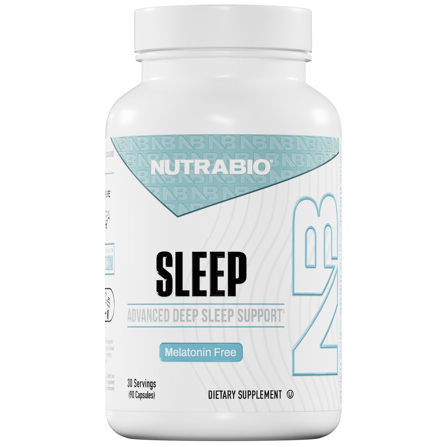 NutraBio Sleep - Advanced Deep Sleep Supplement - Restorative Natural Sleep Aid, Reduces Restlessness - Melatonin Free Sleep Aid - 30 Servings- 90 Capsules