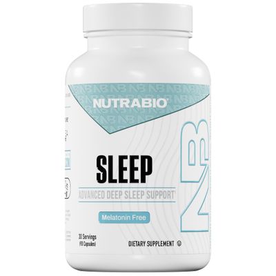NutraBio Sleep - Advanced Deep Sleep Supplement - Restorative Natural Sleep Aid, Reduces Restlessness - Melatonin Free Sleep Aid - 30 Servings- 90 Capsules