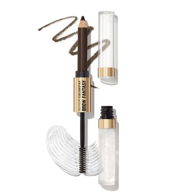 Revlon ColorStay Brow Fantasy, Valentine&#39;s Day Makeup, All In One Eyebrow Powder Pencil with Shaping Clear Gel, Smudge-proof, 16HR Visibly Full Brows, 104 Dark Brown
