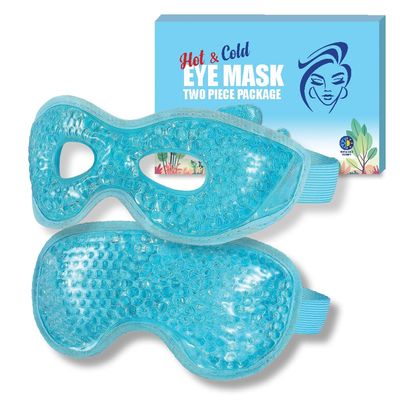 USA Merchant - 2PCs Cold Hot Eye Therapy Mask, Cooling Eye Mask for Dry Eyes, Headaches, Eye Stress, Dark Cicles, Reusable Cold Compress and Refresh (2 PK Eye Mask)
