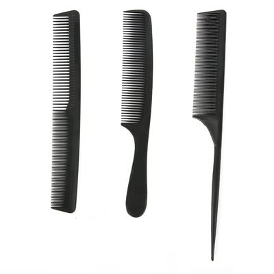 3 Piece Professional Comb Set Black, Fine Pro Tail Combs, Dresser Hair Comb Styling Comb, Premium Grade for Men and Women, Parting Teasing and Styling