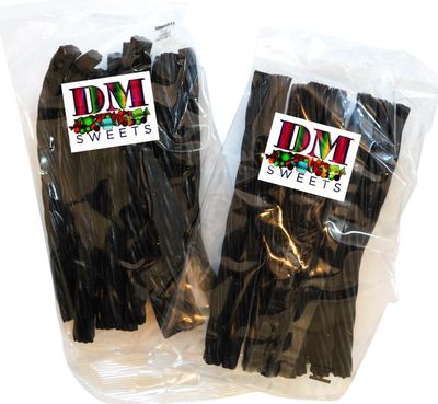 1 Lb of Jumbo Black Licorice Twists - 2 8 oz Bags of Soft Chewy Bold Flavored Licorice Twists