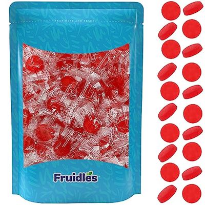 Fruidles Sugar-Free Premium Hard Candy Suckers, Mini Fruit Button Candies, Kosher Certified Parve, Uses Sorbitol, Low-Sodium, Individually Wrapped (16oz (1 Pound) 150 Pcs, Grapefruit)