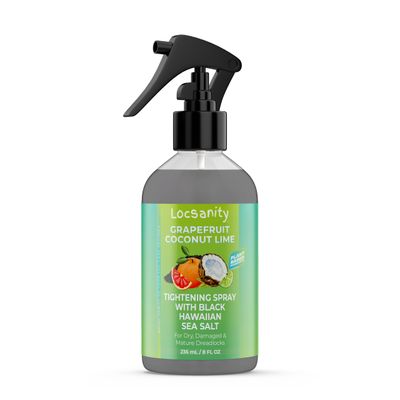 Locsanity Grapefruit Coconut Lime Moisturizing and Tightening Spray Mist wBlack Hawaiian Sea Salt