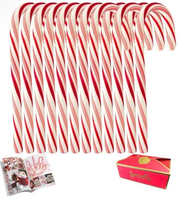 Candy Cane Peppermint Flavored 120 Pieces Individually Wrapped Bonus MajuuConnect Candy box Specially for you Included. (120 Pcs Red White)