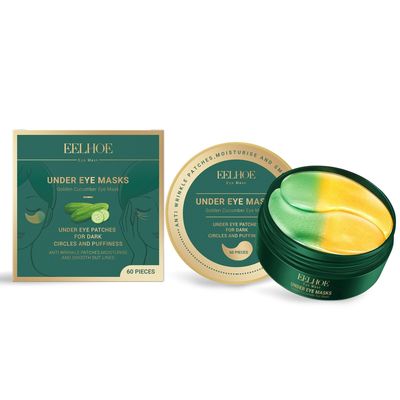 Under Eye Patches Masks 60 Pcs-Golden Cucumber Eye Mask Puffy,Collagen Hyaluronic Acid Under Eye Patches for Removing Eye bags, Puffiness,Dark Circles Smoothing Skin Care Treatment for Women and Men