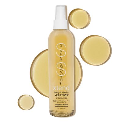 SIMPLY SMOOTH Xtend Keratin Replenishing Volumizer Thickening Spray For Fine, Thin Lifeless Hair Create Body, Volume Texture to Limp Hair Weightless Hair Plumper 8.5 Oz.