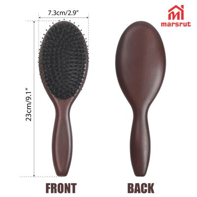 No Shampoo Hair Brush for Fine Thin Hair, Soft Bristle Scalp Massage Comb, Natural Wood Medium Multifunctional Massager for Women Men Oily Hair Care Cleansing Growth Enhance Shine Texture, Slick Back