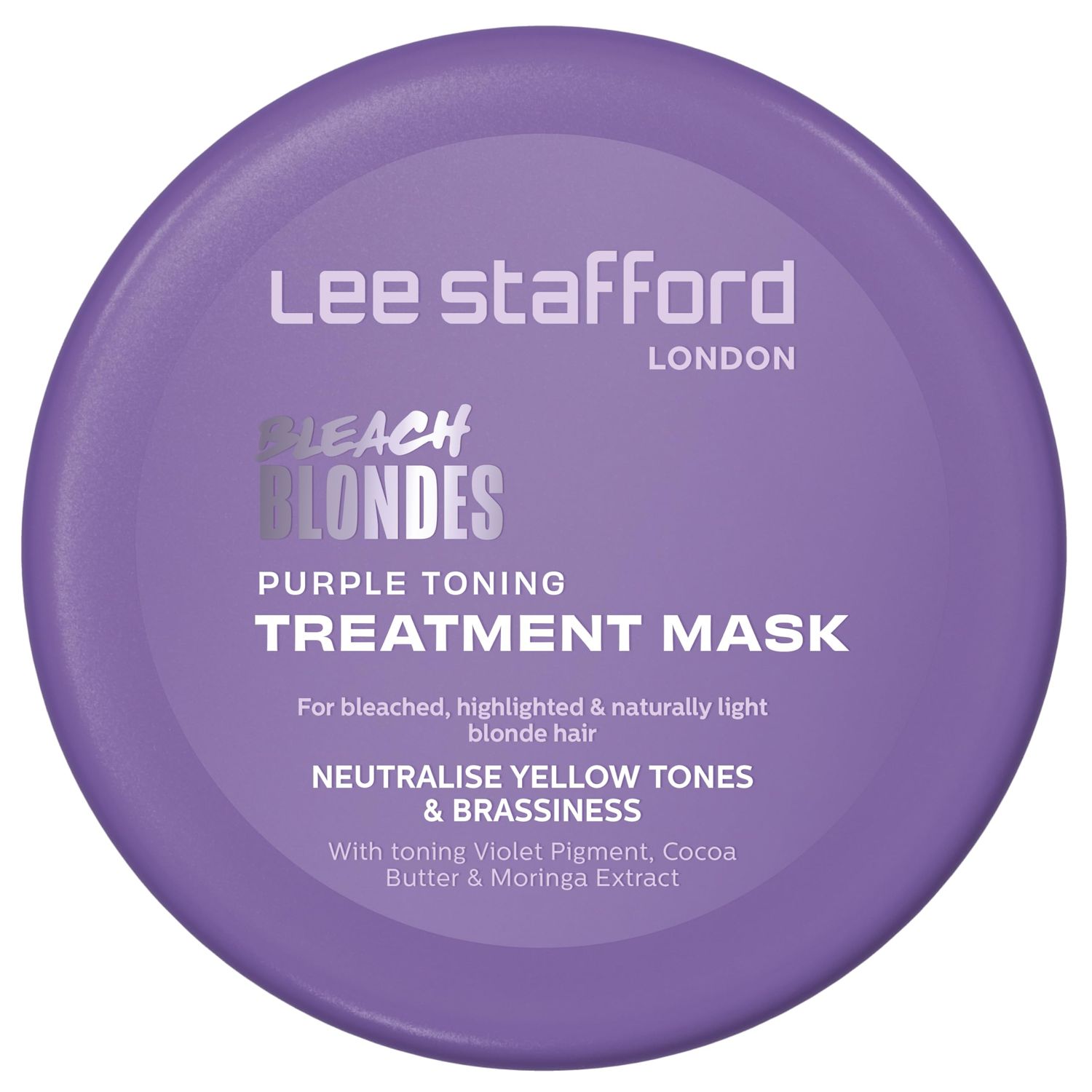 Lee Stafford Purple Toning Hair Mask Bleach Blonde Treatment Mask - Violet Conditioning Cream, Hydrating, Neutralize Remove Brassy Yellow Tones, Great for Colored, Silver, Grey Hair, 200ml