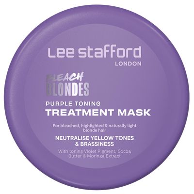 Lee Stafford Purple Toning Hair Mask Bleach Blonde Treatment Mask - Violet Conditioning Cream, Hydrating, Neutralize Remove Brassy Yellow Tones, Great for Colored, Silver, Grey Hair, 200ml