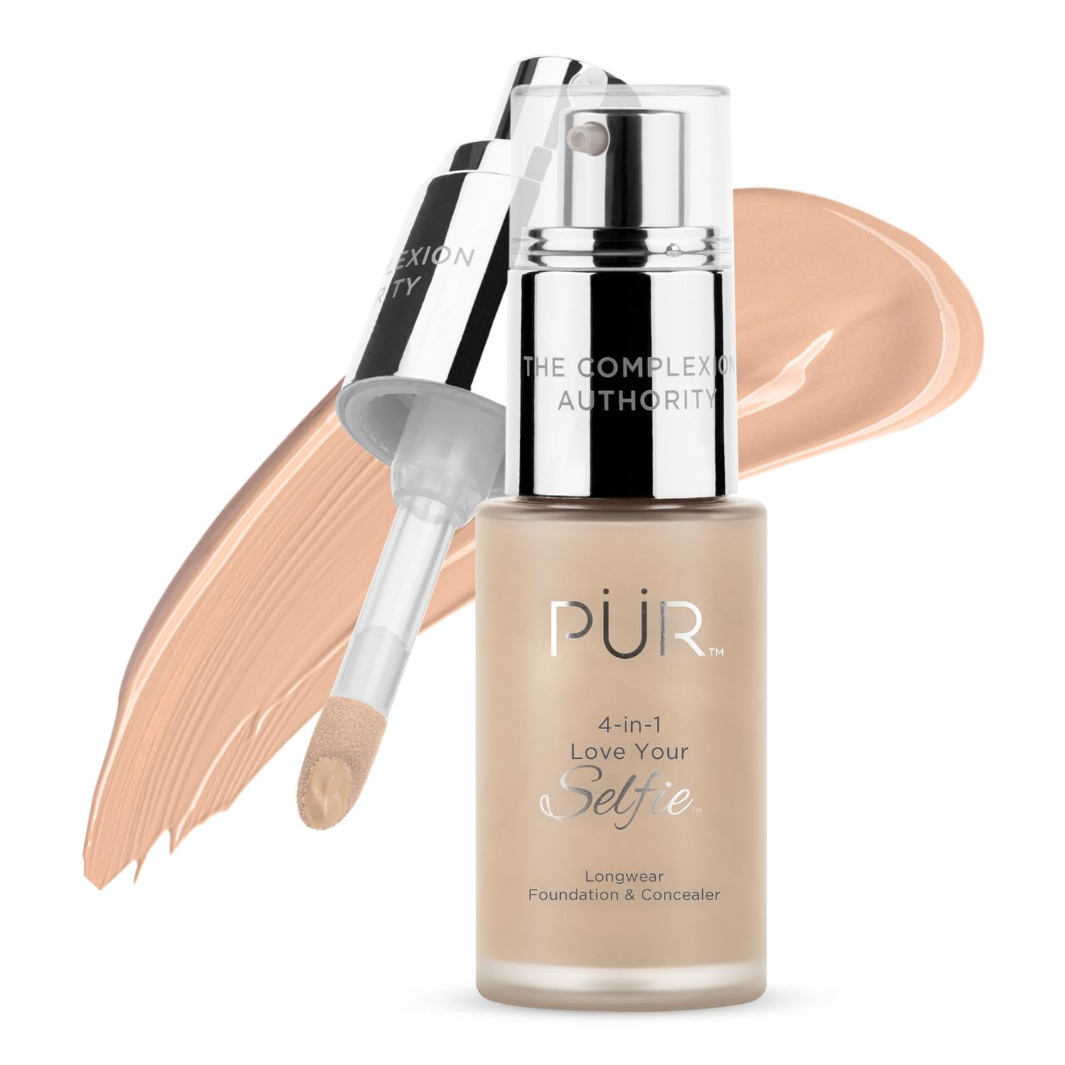 PR MINERALS 4-in-1 Love Your Selfie Longwear Foundation Concealer, Full Coverage Liquid Foundation, Hydrating Formula, Cruelty Free