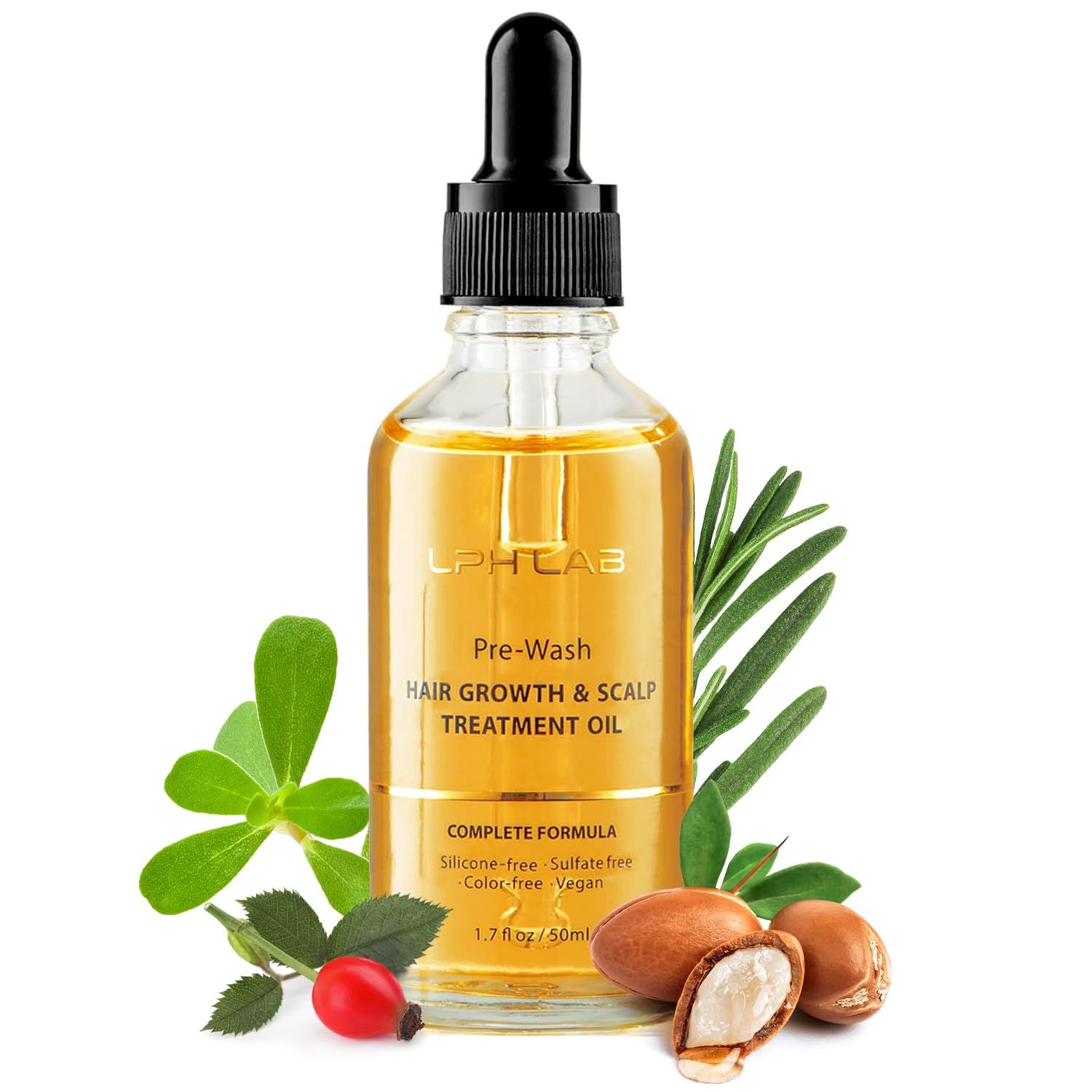 Prewash Dry Scalp Hair Oil Treatment: Rosemary Hair Oil for Dandruff and Itchy Scalp Hair Strengthening, Nourishing Volumizing for Stronger and Longer Hair, Soothe Dry Scalp, Vegan, Cruelty-Free