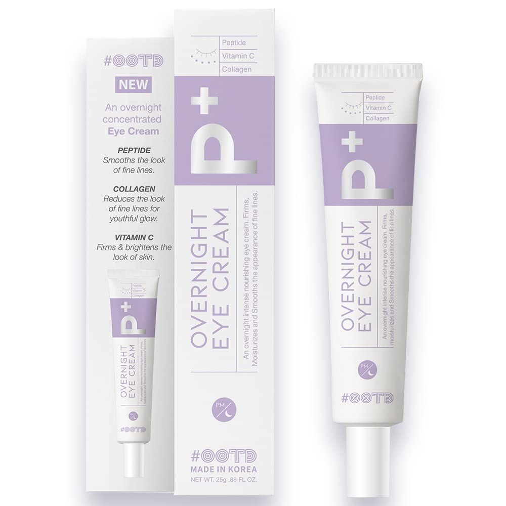 OOTD Eye cream for dark circles puffiness and bags anti aging wrinkles korean cream peptide, vitamin c, collagen, vegan under eye treatment 25g