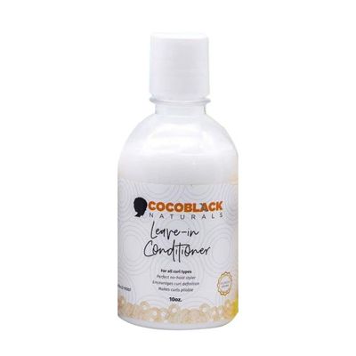 CocoBlack Naturals Coconut Oil Milk Leave In Conditioner for Coily Kinky Hair, 8 fl oz