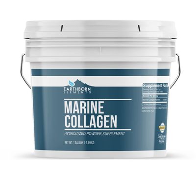 Earthborn Elements Hydrolyzed Marine Collagen Peptides Powder 1 Gallon Bucket, Pure Undiluted, Dietary Supplement