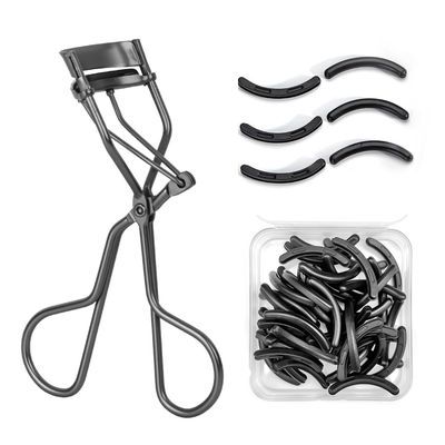 ZOFLIN Universal Eyelash Curler Refills: 24 Pcs Silicone Eyelash Curler Pads 1 Curler - Compatible with Shiseido Revlon Elf - for Beginners Teens Beauty Enthusiasts - Home Office School Use